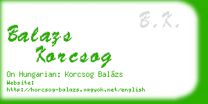 balazs korcsog business card